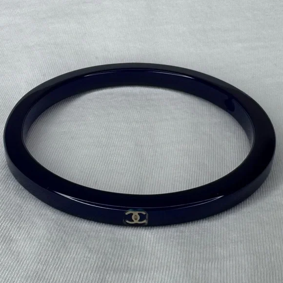 RARE Chanel Blue & Black Bangle Set - Picture 13 of 15